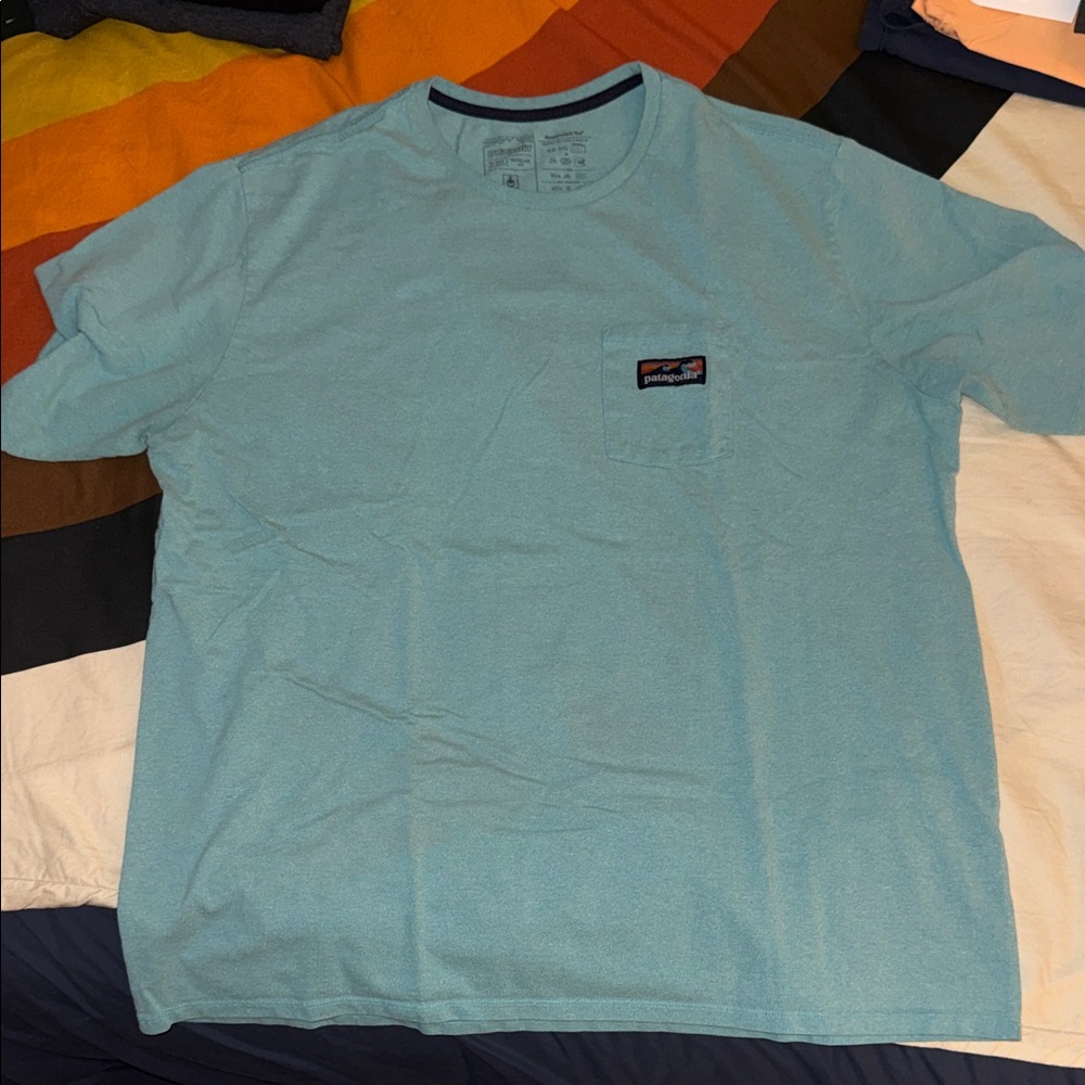 Patagonia Men's Light Blue Pocket Tee